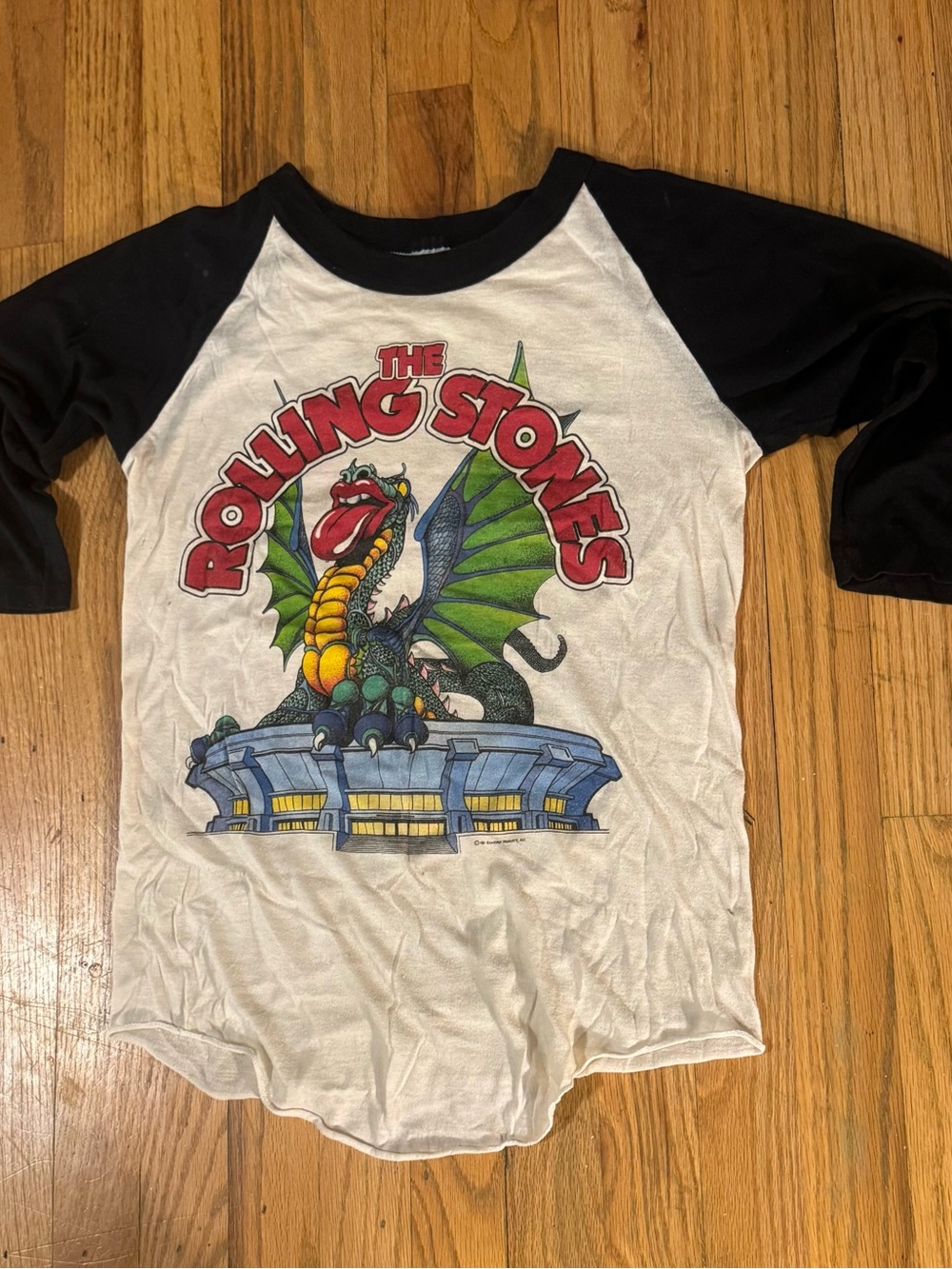Vintage 1981 Knits The Rolling Stones LA Tour Shirt 80s Band Tee Raglan Small